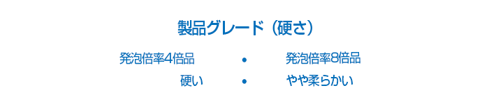 製品グレード（硬さ）発泡倍率